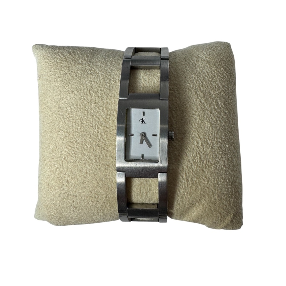 Women's Calvin Klein Retangular white dial stainless‎ steel Quartz Watch